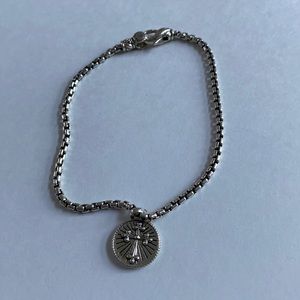 Jai sterling silver box chain charm bracelet